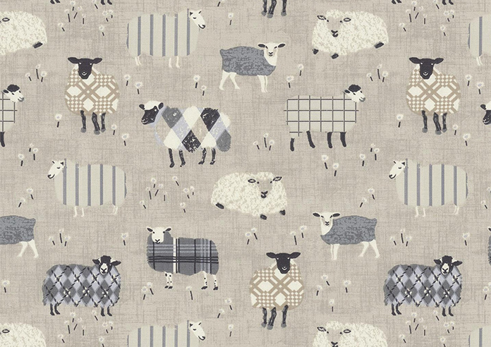 Baa Baa, Charcoal - Twist&Fit Roman Blind - Image 7